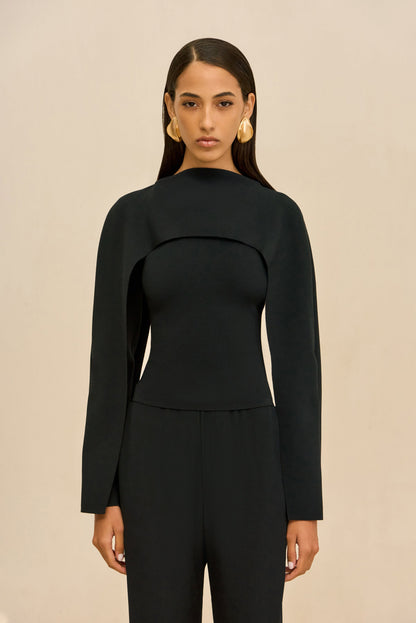 ALKA KNIT TOP - BLACK