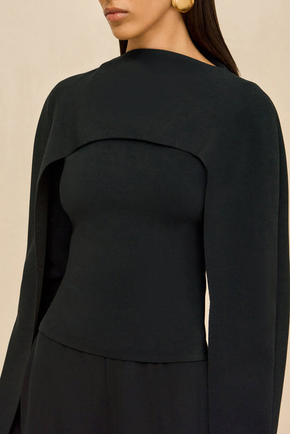 ALKA KNIT TOP - BLACK