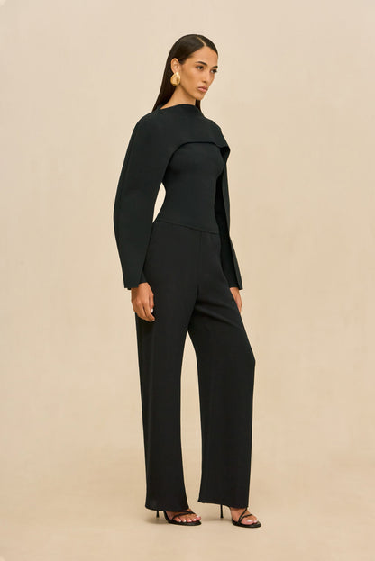 ALKA KNIT TOP - BLACK