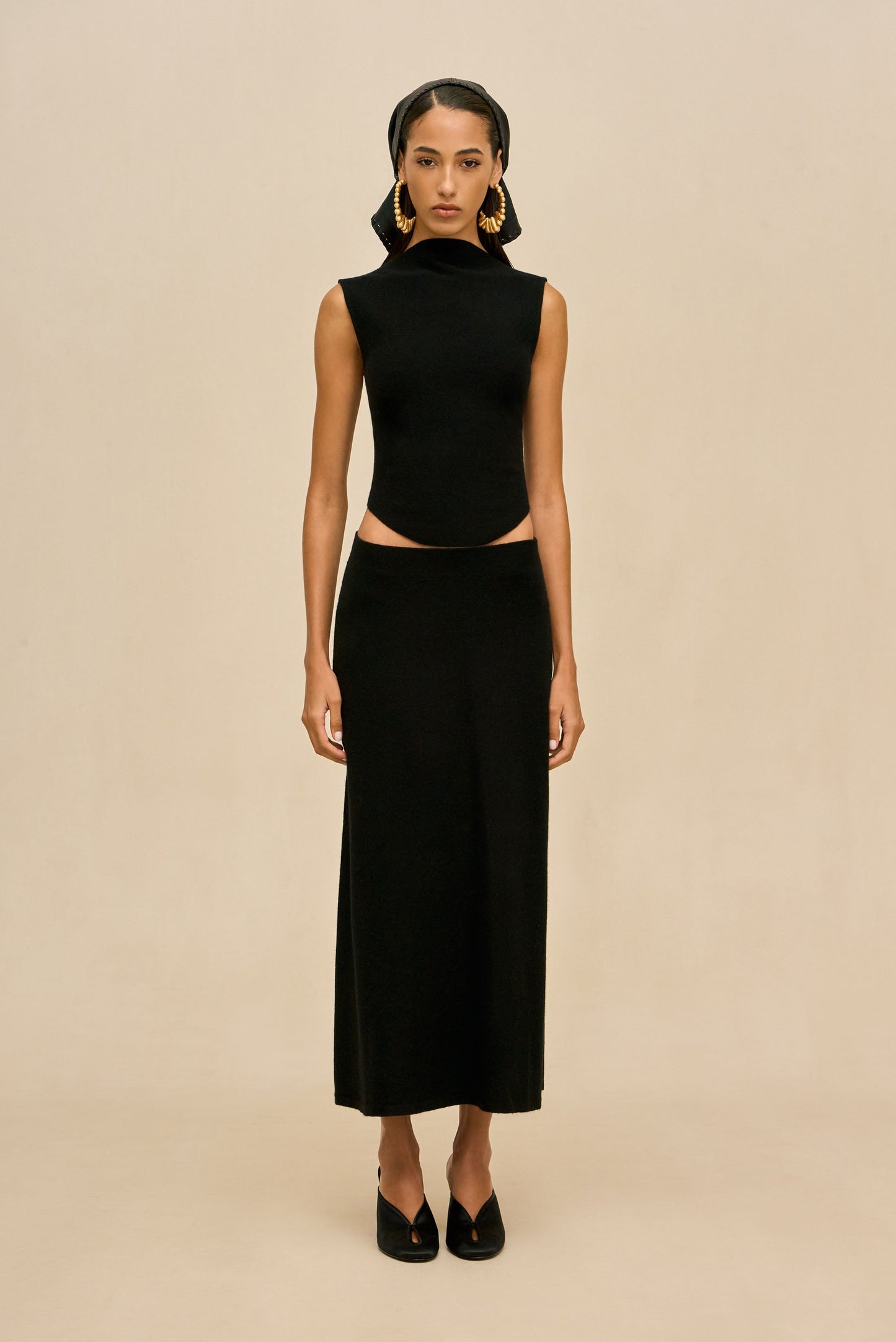 INFINITY KNIT SKIRT - BLACK