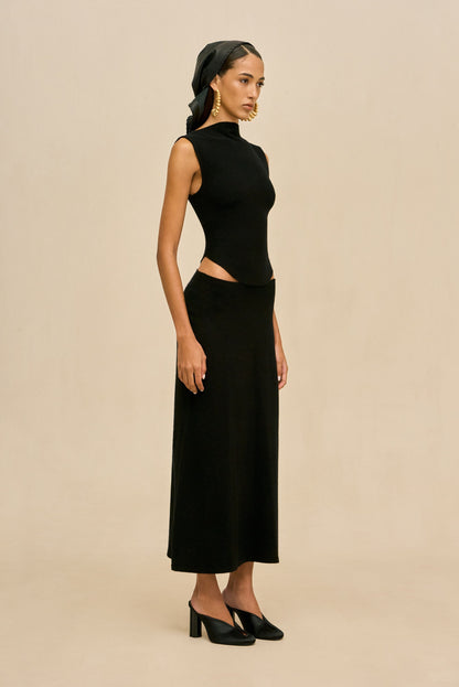 INFINITY KNIT SKIRT - BLACK