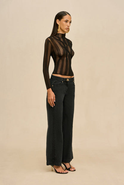TAI KNIT TOP - BLACK