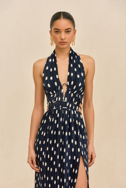 AASHVI GOWN - SMALL DOT DEEP LAKE
