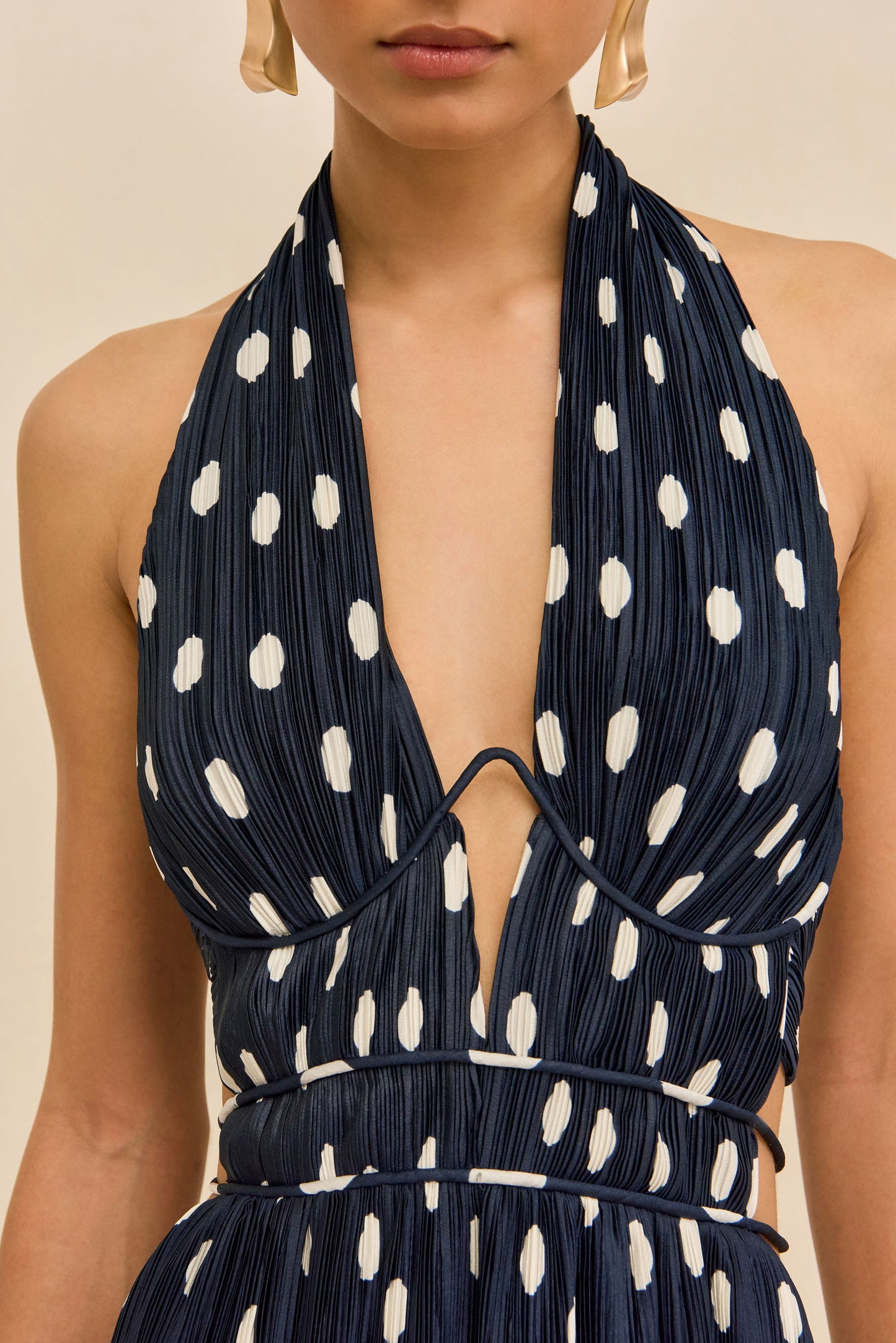 AASHVI GOWN - SMALL DOT DEEP LAKE