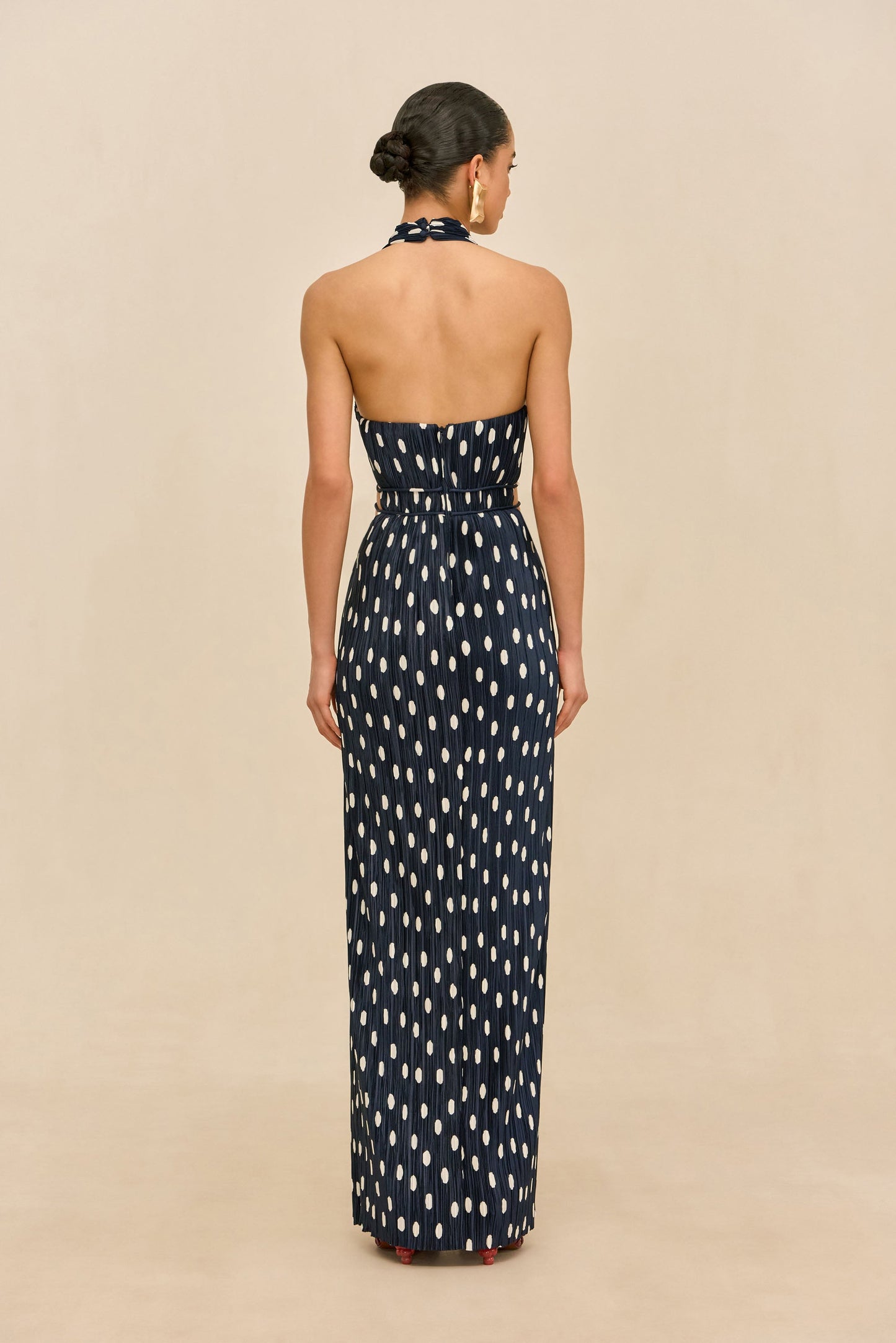 AASHVI GOWN - SMALL DOT DEEP LAKE