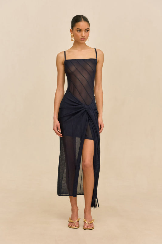 KORSA KNIT DRESS - DEEP LAKE