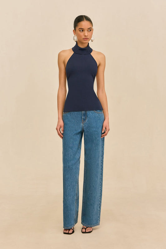 WAKE KNIT TOP - DEEP LAKE