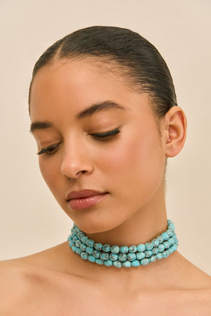NORA CHOKER NECKLACE - IBIZA TURQUOISE