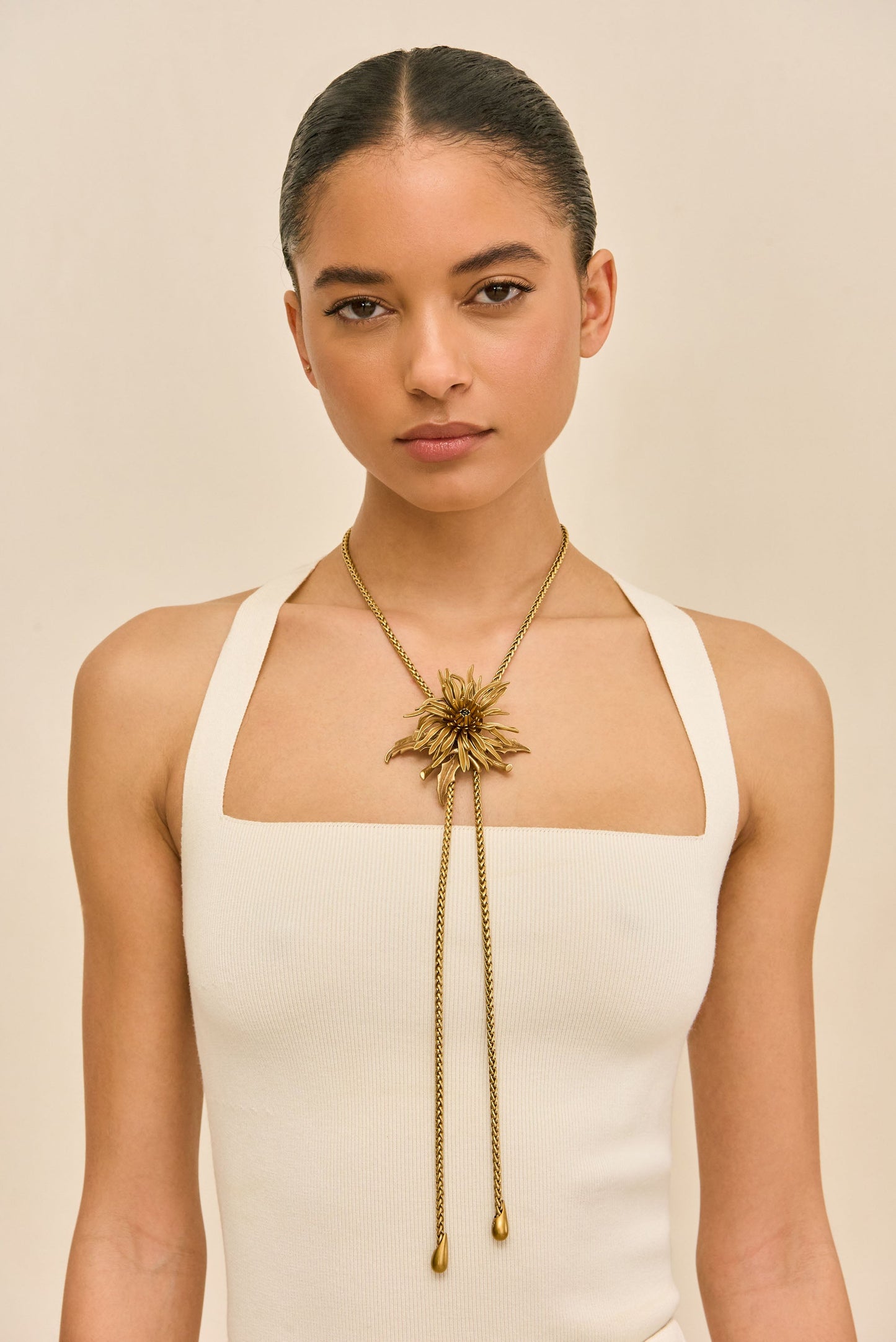 OCTAVIA BOLO NECKLACE - ANTIQUE BRASS