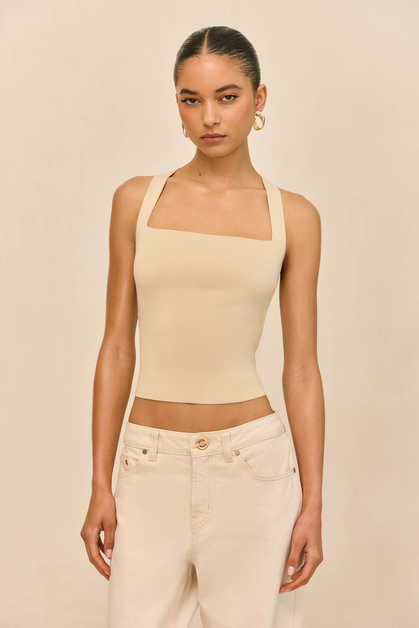 CRAWFORD KNIT TOP - BEACH