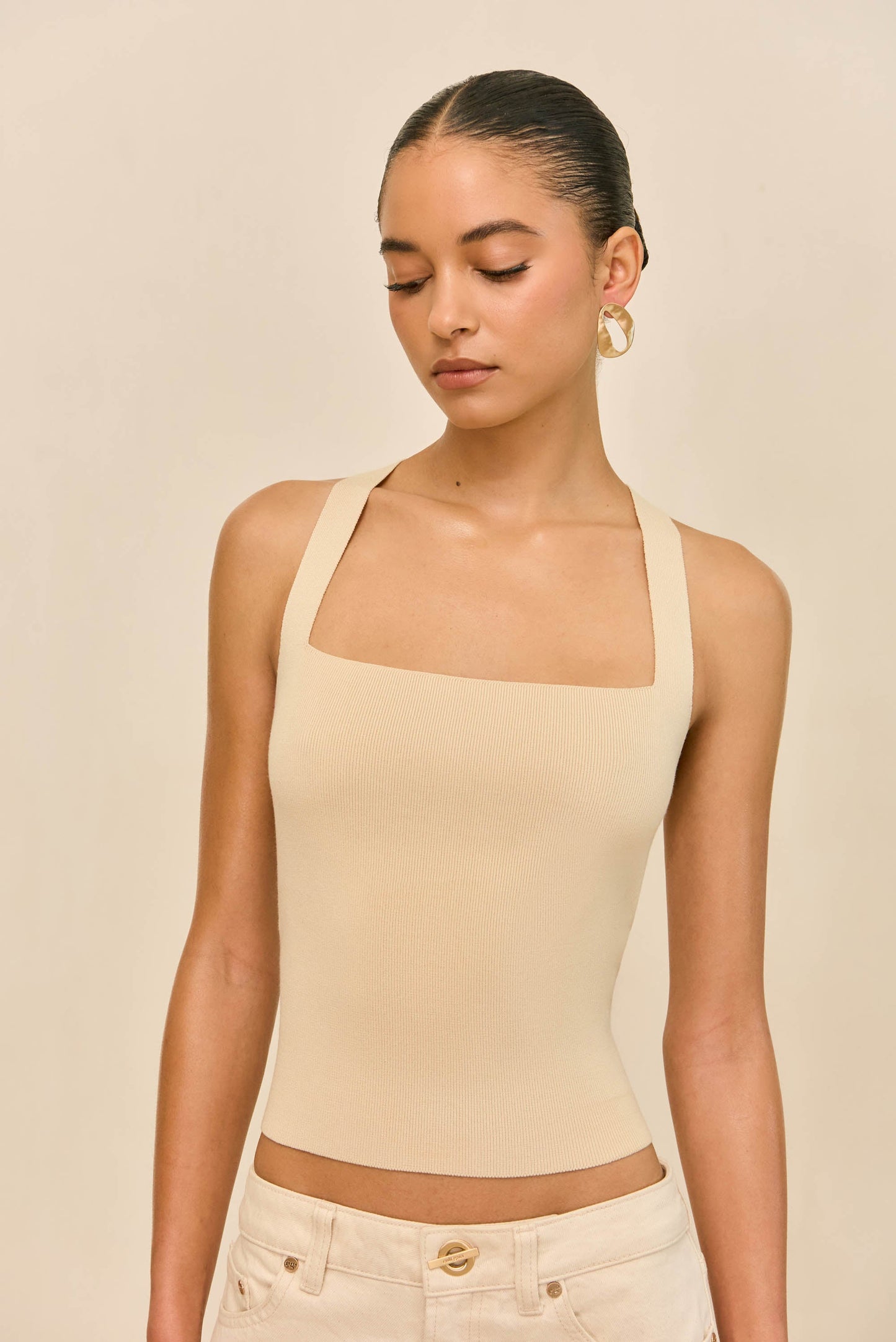 CRAWFORD KNIT TOP - BEACH