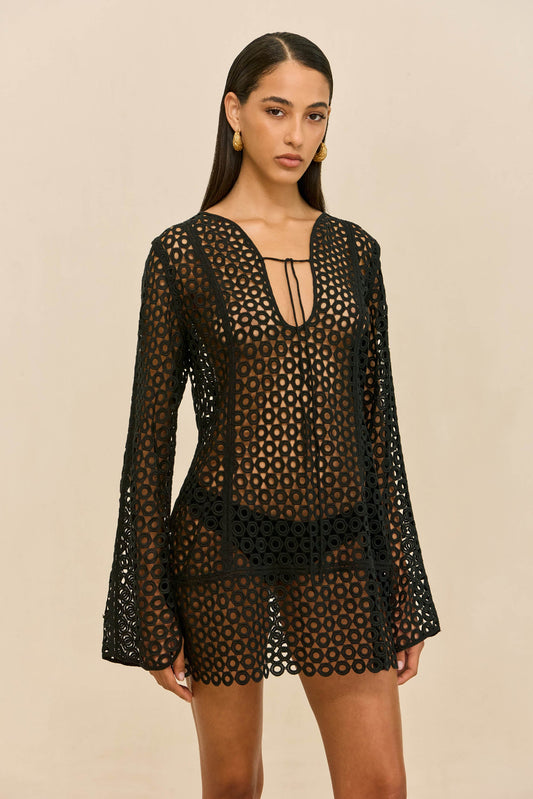 OMARA COVERUP DRESS - BLACK