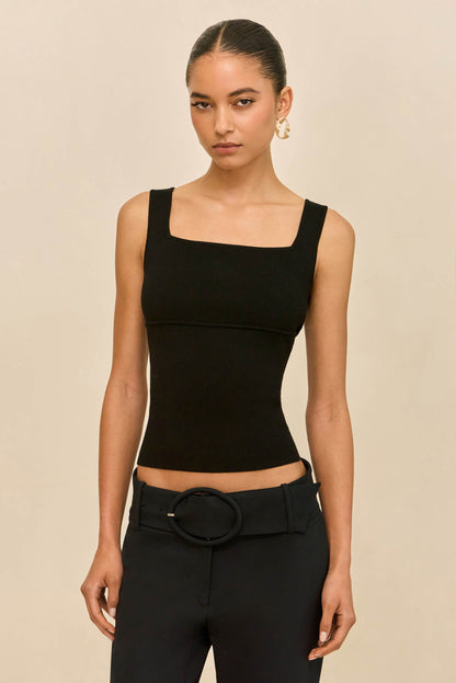 LEVI KNIT TOP - BLACK