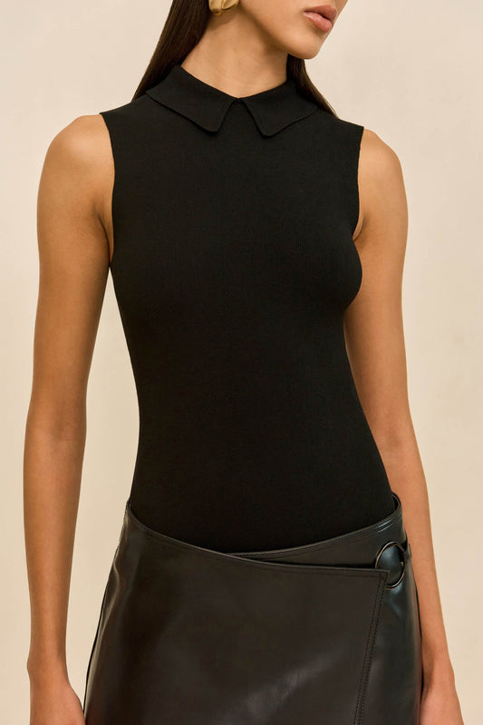 MYKO KNIT BODYSUIT - BLACK
