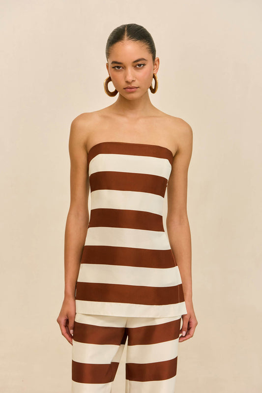 RHETT TOP - LARGE SADDLE STRIPE