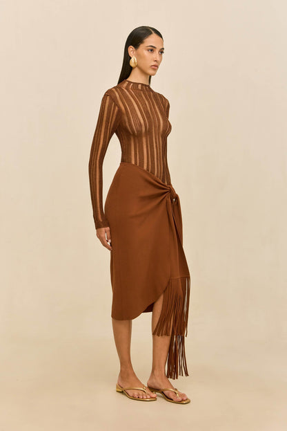 KYLA KNIT TOP - SADDLE