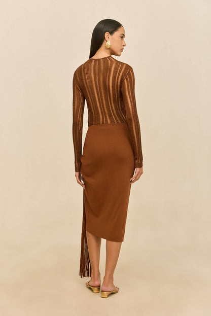 KYLA KNIT TOP - SADDLE