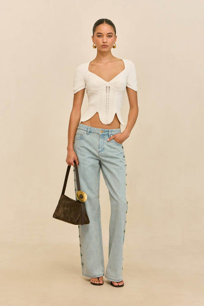 ELIZA KNIT TOP - OFF WHITE