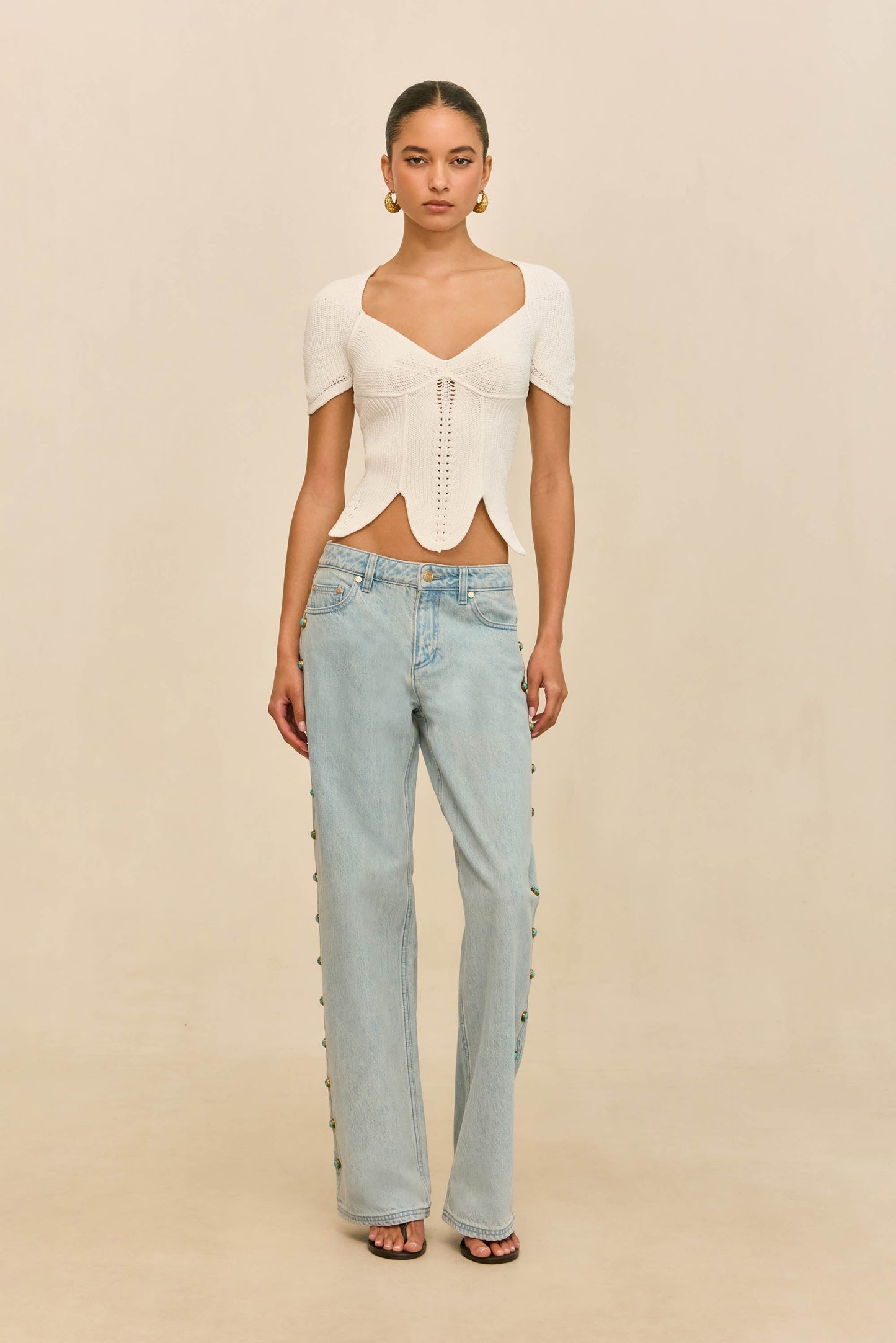 ELIZA KNIT TOP - OFF WHITE