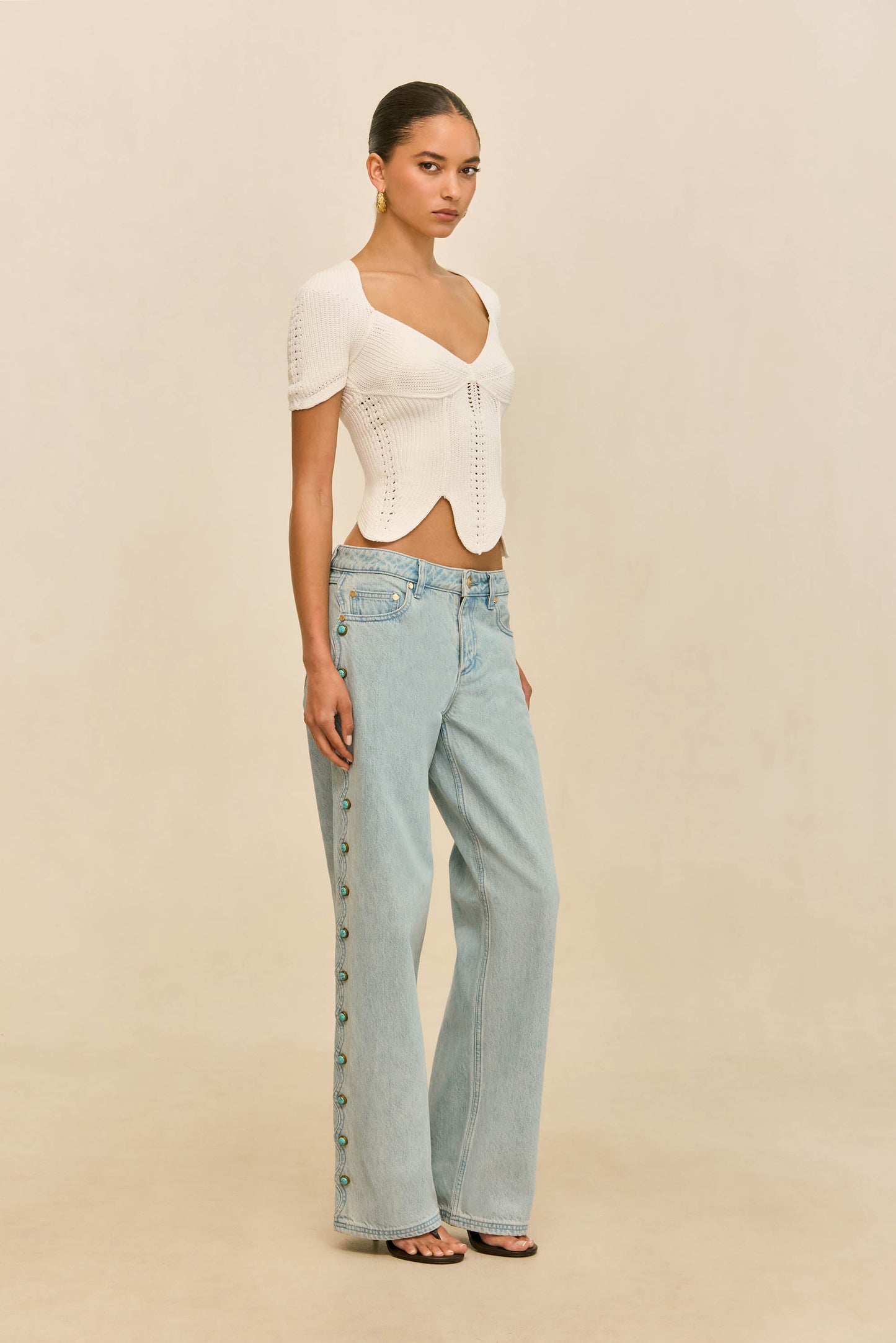 ELIZA KNIT TOP - OFF WHITE