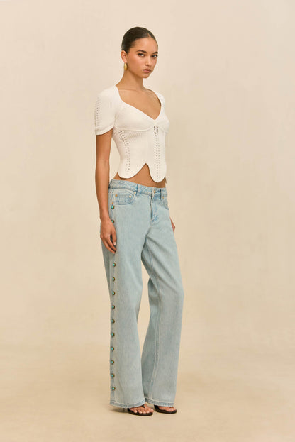 ELIZA KNIT TOP - OFF WHITE
