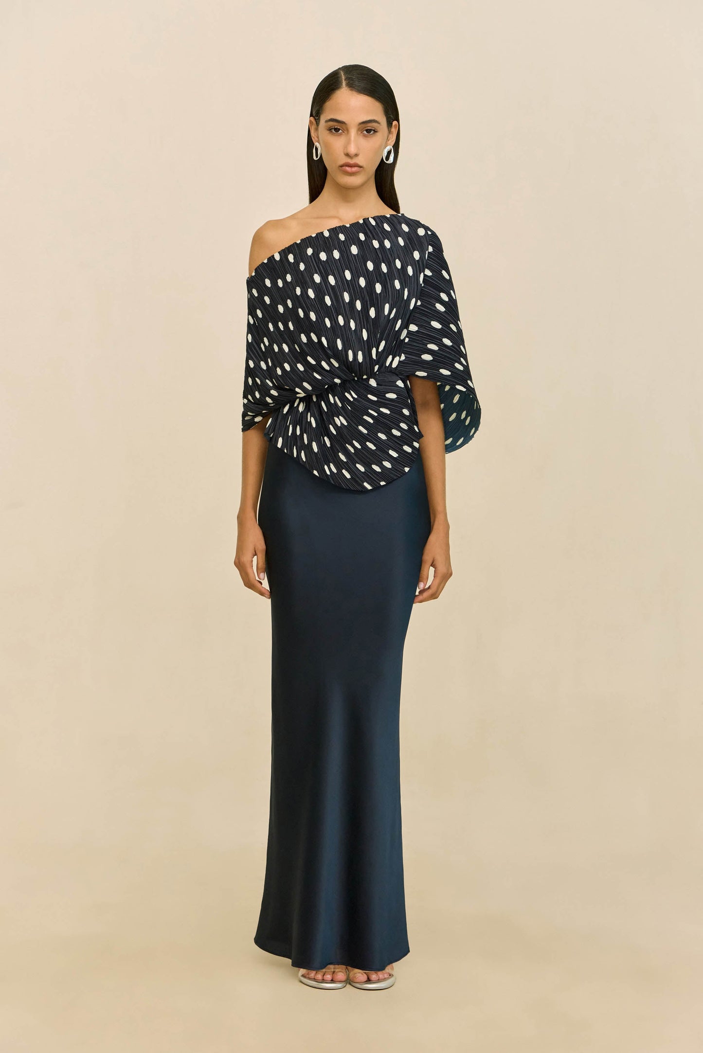 CAMI TOP - SMALL DOT DEEP LAKE