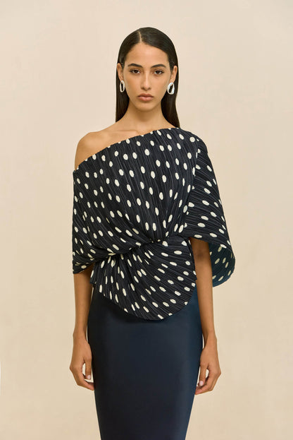 CAMI TOP - SMALL DOT DEEP LAKE
