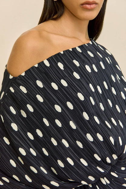 CAMI TOP - SMALL DOT DEEP LAKE