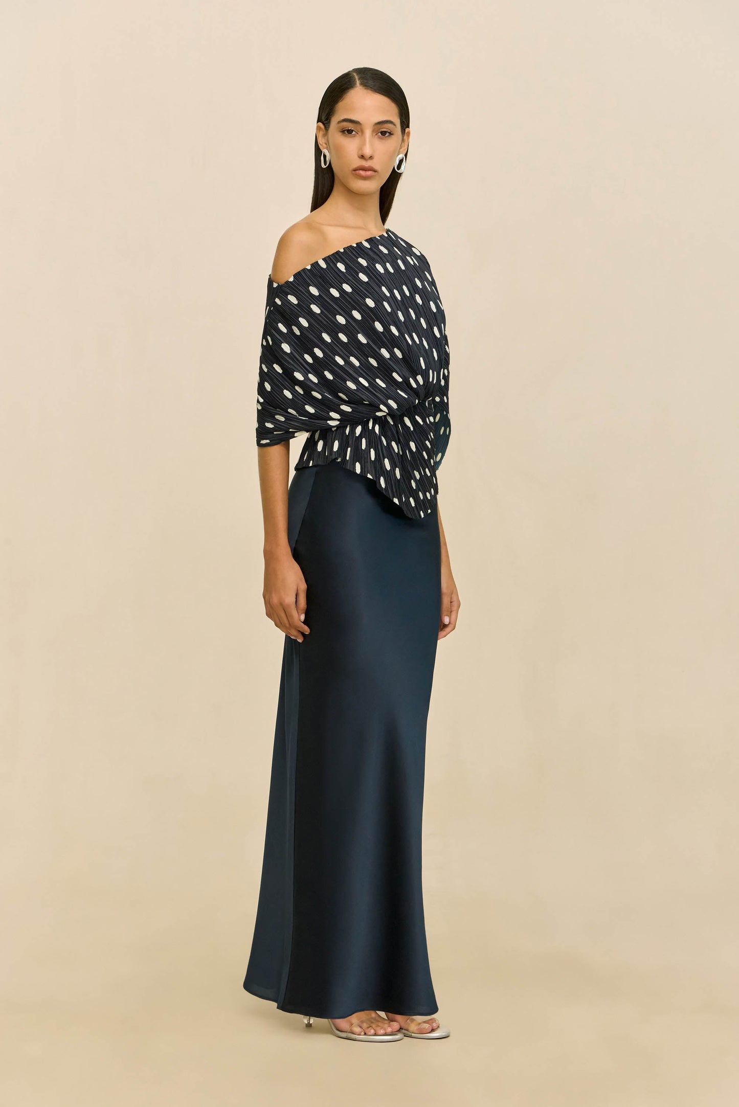 CAMI TOP - SMALL DOT DEEP LAKE