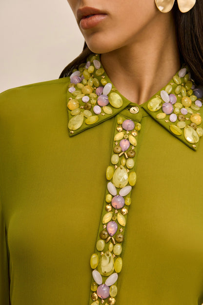 AMALTHEA TOP - CHIVE