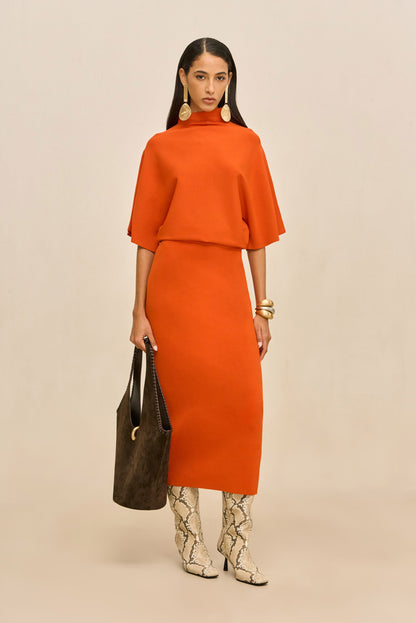 KEONI KNIT DRESS - PEPPER