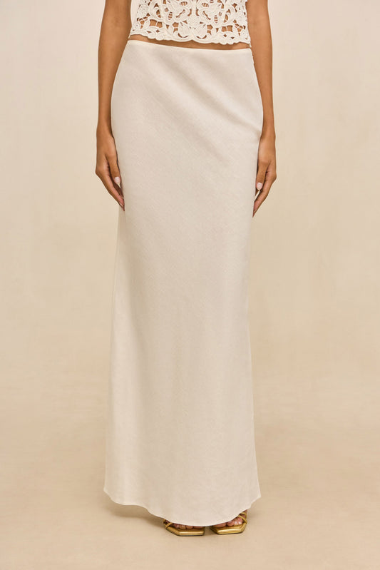 CHANTEL SKIRT - OFF WHITE LINEN