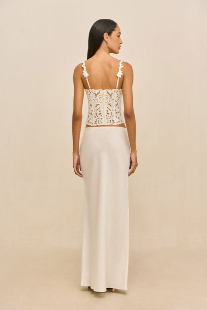 CHANTEL SKIRT - OFF WHITE LINEN