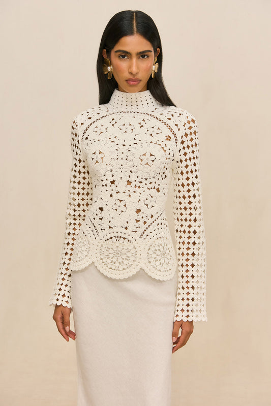 DEIA CROCHET TOP - OFF WHITE