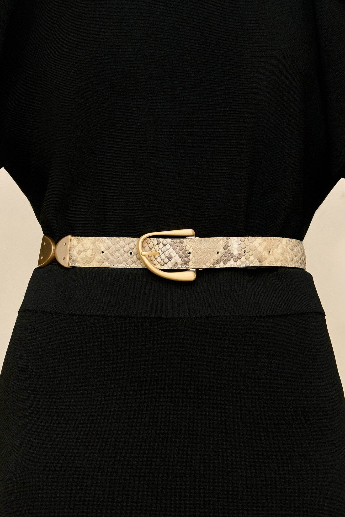 AILANI SWIVEL BELT - FADED PYTHON & BLACK