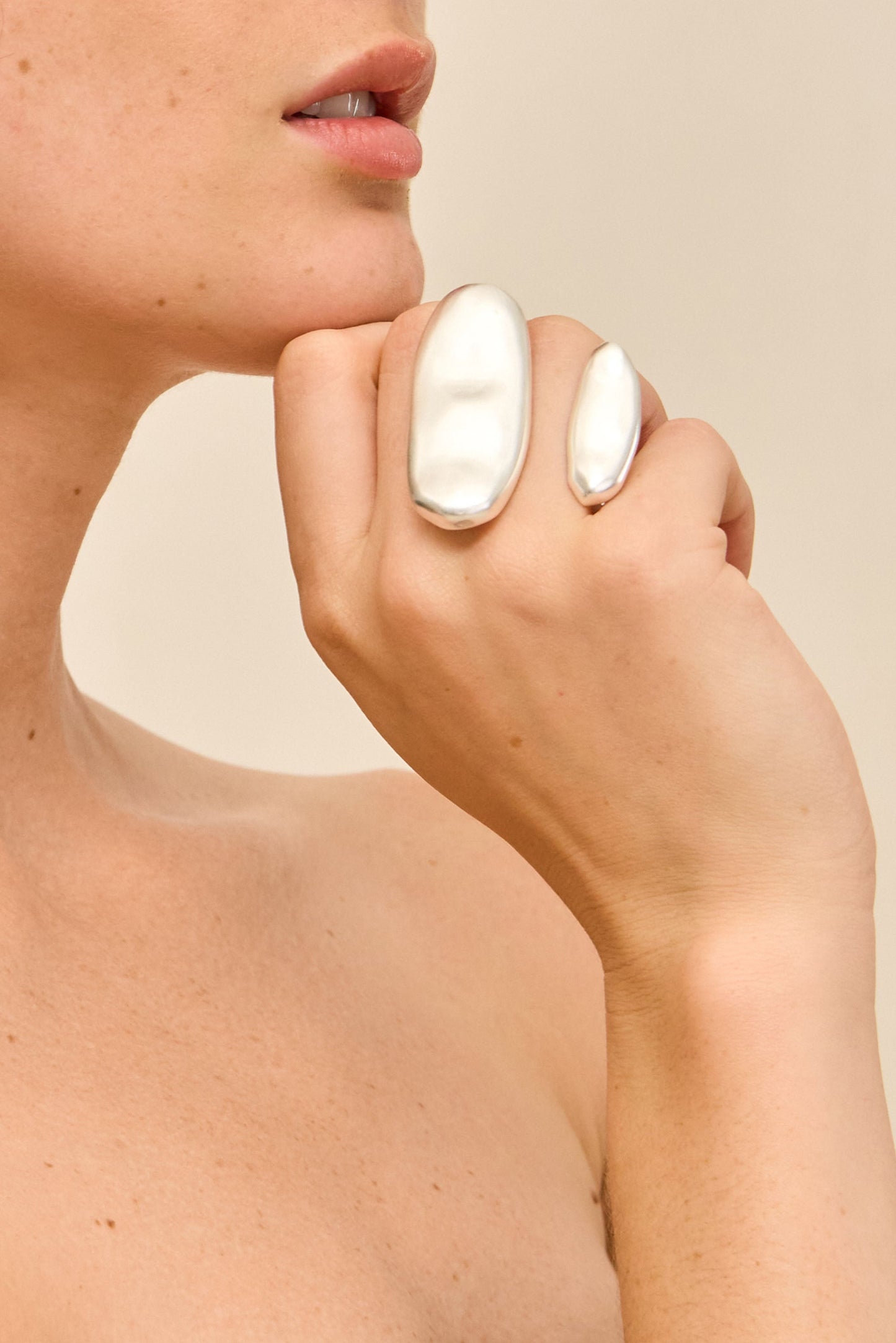 AMI RING - ANTIQUE SILVER