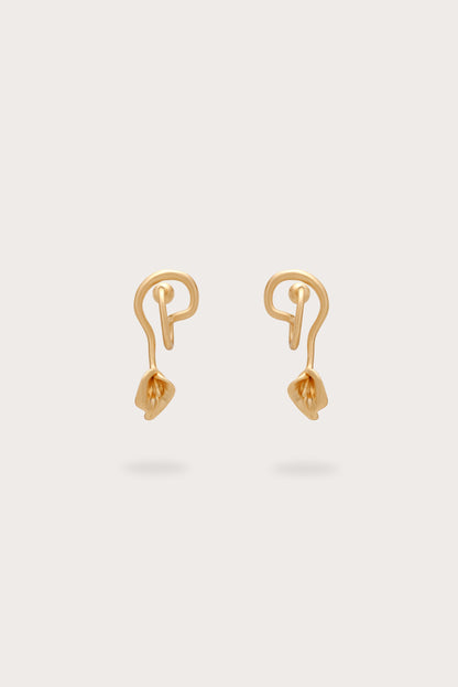 CALLA WAVY EARRING - BRUSHED BRASS