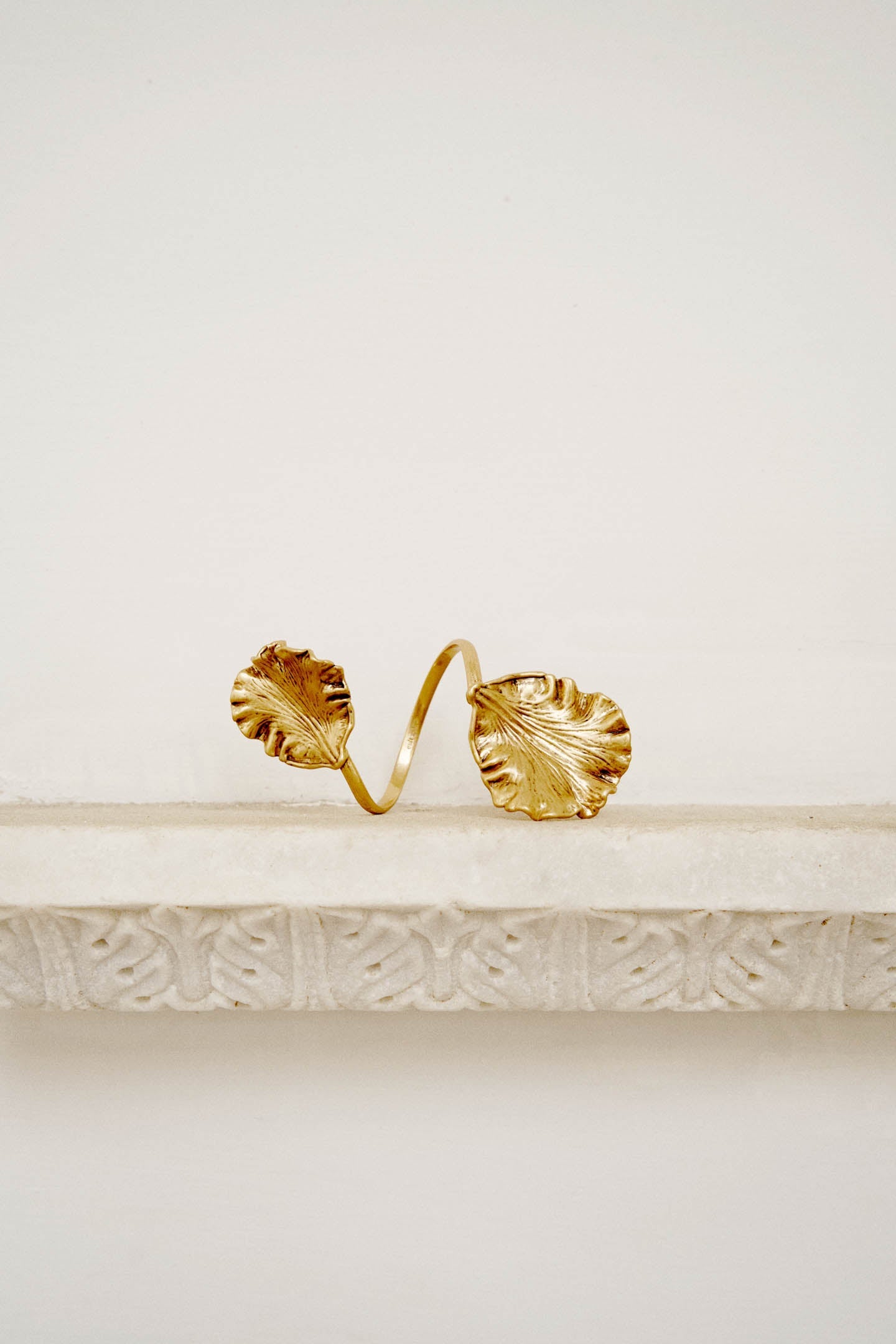 IRIS LEAF CUFF - ANTIQUE BRASS