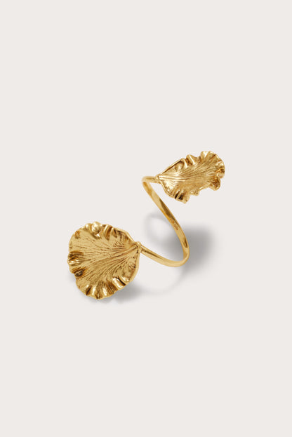 IRIS LEAF CUFF - ANTIQUE BRASS
