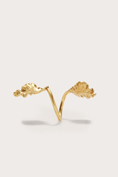 IRIS LEAF CUFF - ANTIQUE BRASS