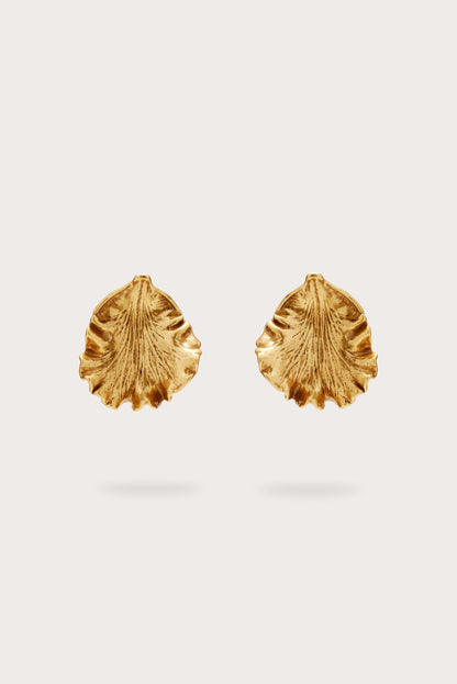 IRIS LEAF EARRING - ANTIQUE BRASS