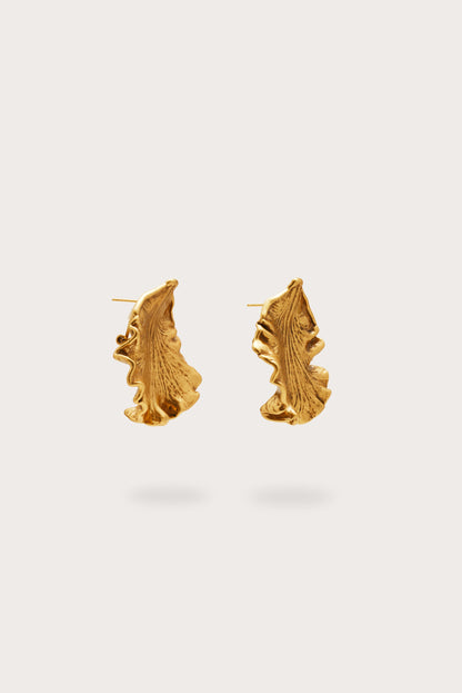 IRIS LEAF EARRING - ANTIQUE BRASS