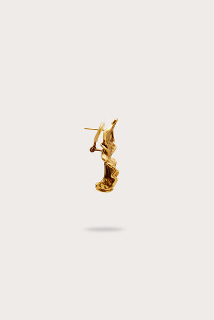 IRIS LEAF EARRING - ANTIQUE BRASS