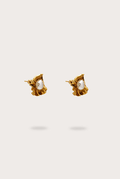 IRIS PERLA MINI EARRING - ANTIQUE BRASS