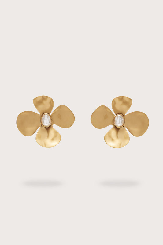 LUCKY EARRING - BRUSHED BRASS