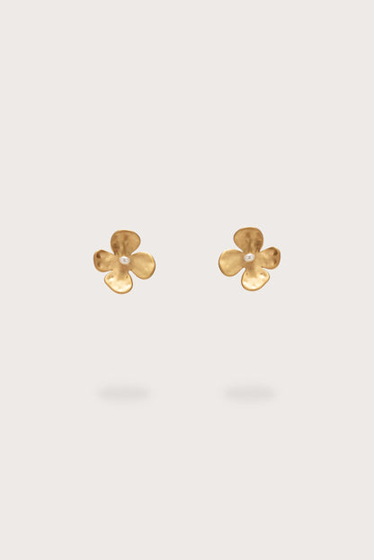 LUCKY MINI EARRING - BRUSHED BRASS
