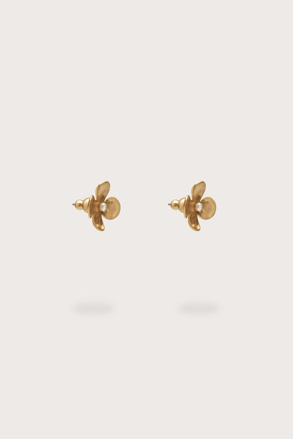LUCKY MINI EARRING - BRUSHED BRASS