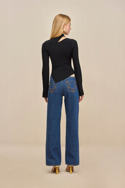 TAYLA KNIT TOP - BLACK