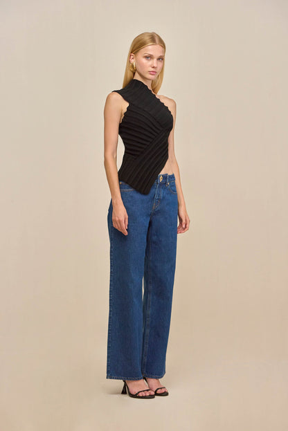 DEL KNIT TOP - BLACK