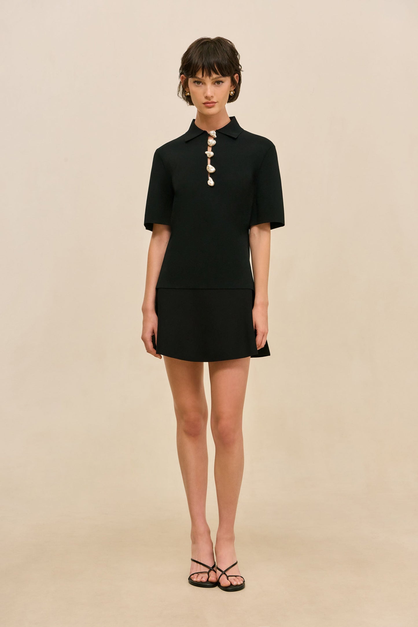 ROM KNIT SKIRT - BLACK